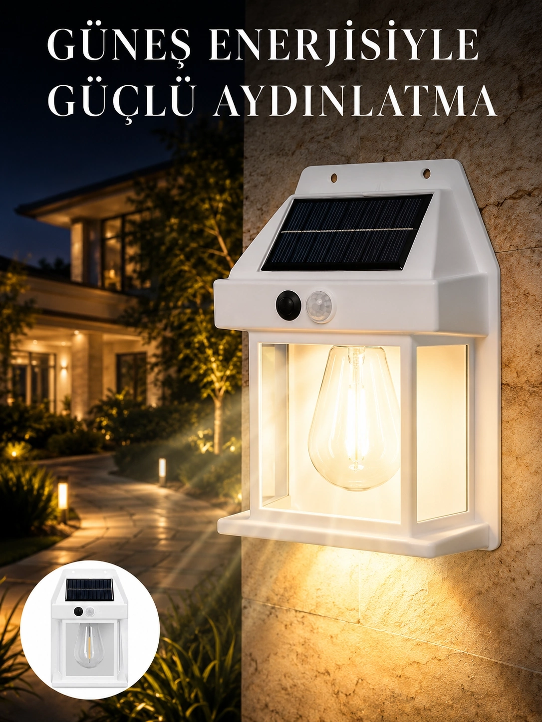 BUĞZ Sensörlü Solar Led Dış Duvar Aydınlatma Yeni Nesil