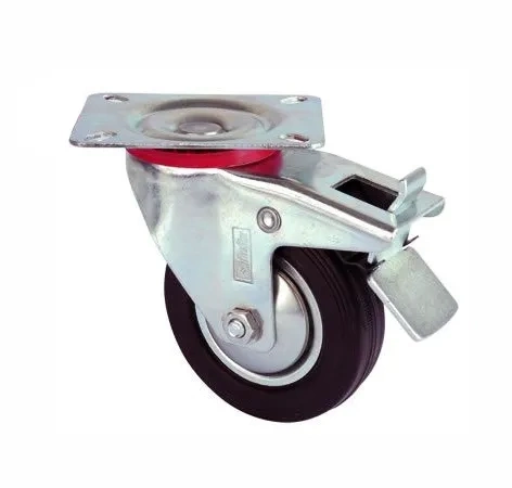 BUĞZ Servis Tekeri - Tablalı Frenli Siyah Döner - Çap 80 Mm BUĞZ Servis Tekeri - Tablalı Frenli Siyah Döner - Çap 80 Mm