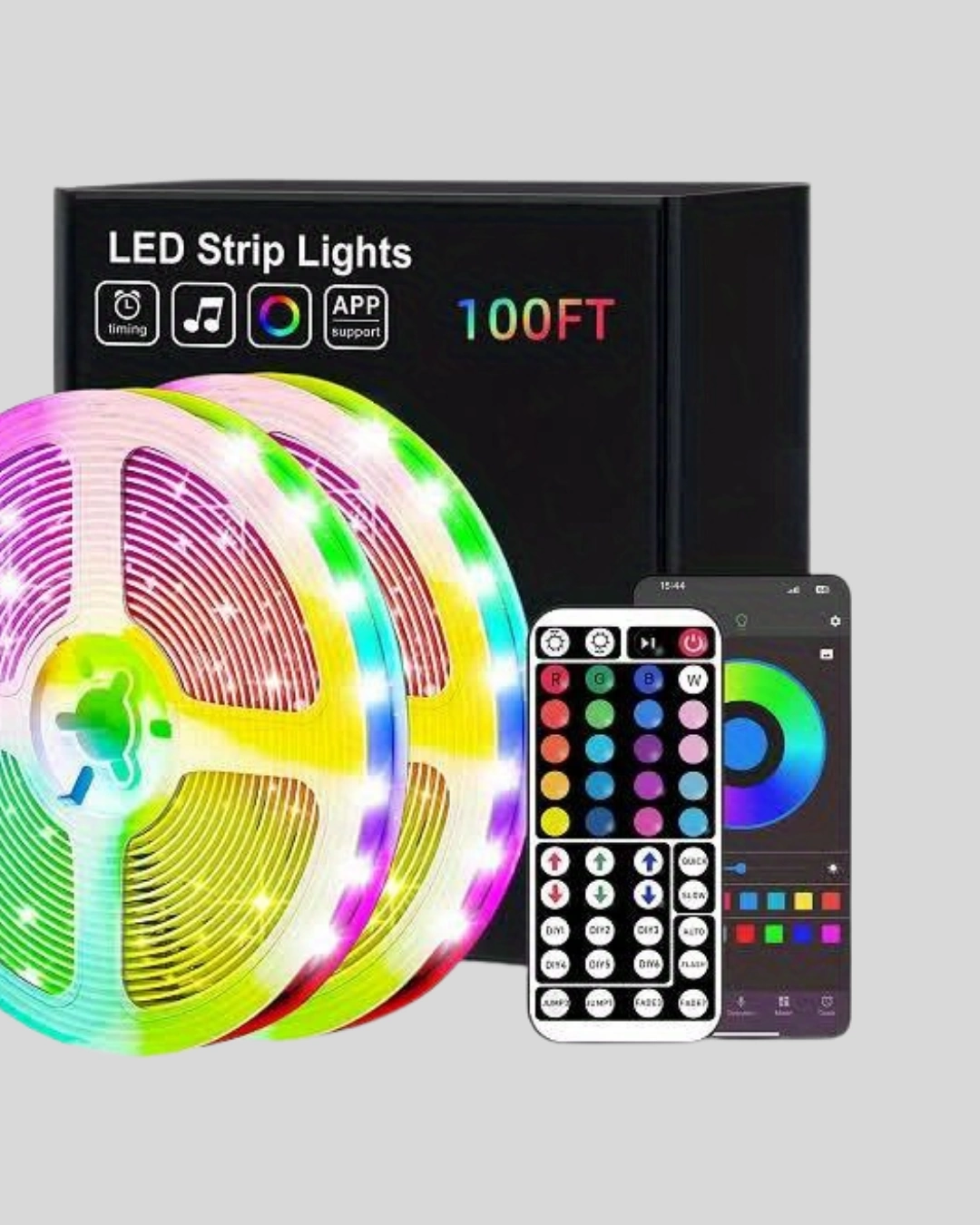 BUĞZ Sese Duyarlı 10M Smart Şerit Led IOS Android Kontrollü RGB Işık