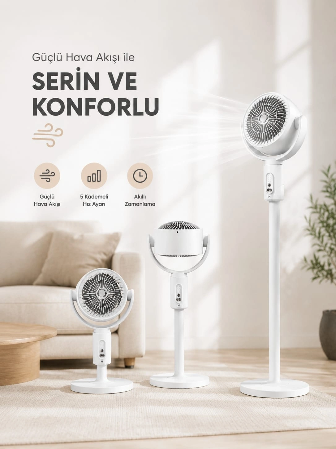 BUĞZ Sessiz Çalışma Özelliğiyle Rahat Kullanım Sunan Dikey Vantilatör