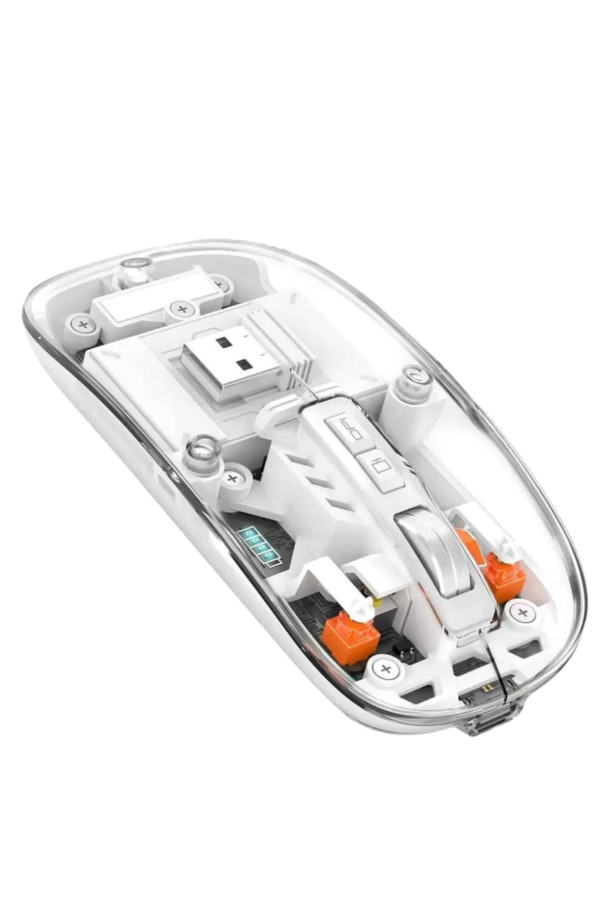BUĞZ Sessiz Tıklama Çift Modlu Bluetooth Ve Alıcı Şeffaf Mouse Fare