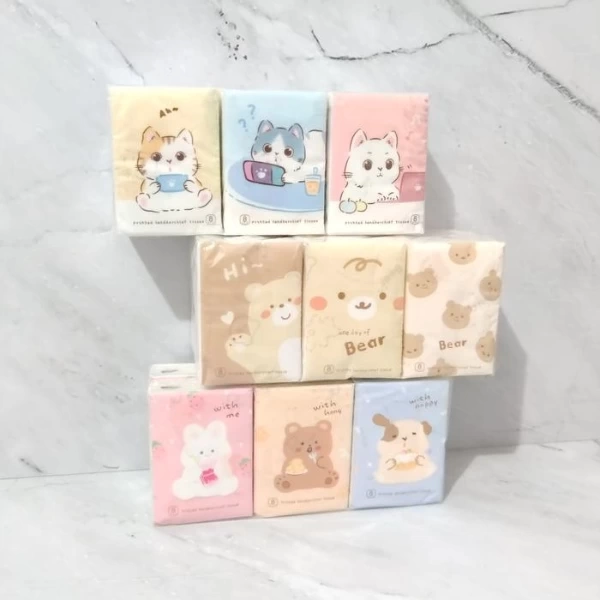 BUĞZ Sevimli Figürlü Çocuk Mendili 9'lu Paket