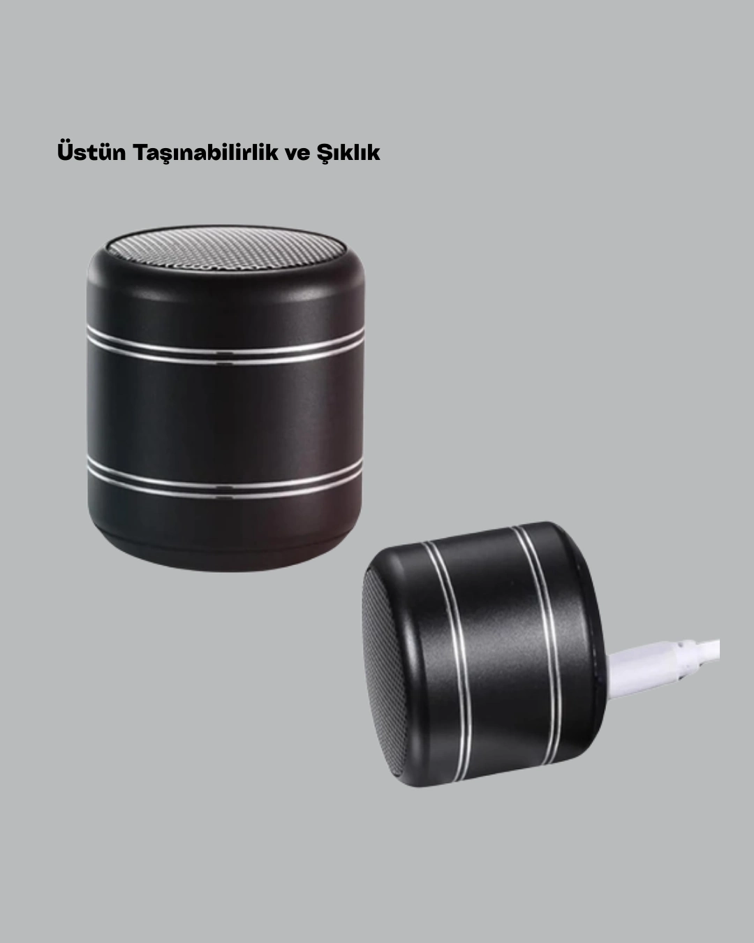 BUĞZ Silindir Tasarım Mini Bluetooth Hoparlör 10m Çekim Güçlü Bas ve Mikrofonlu