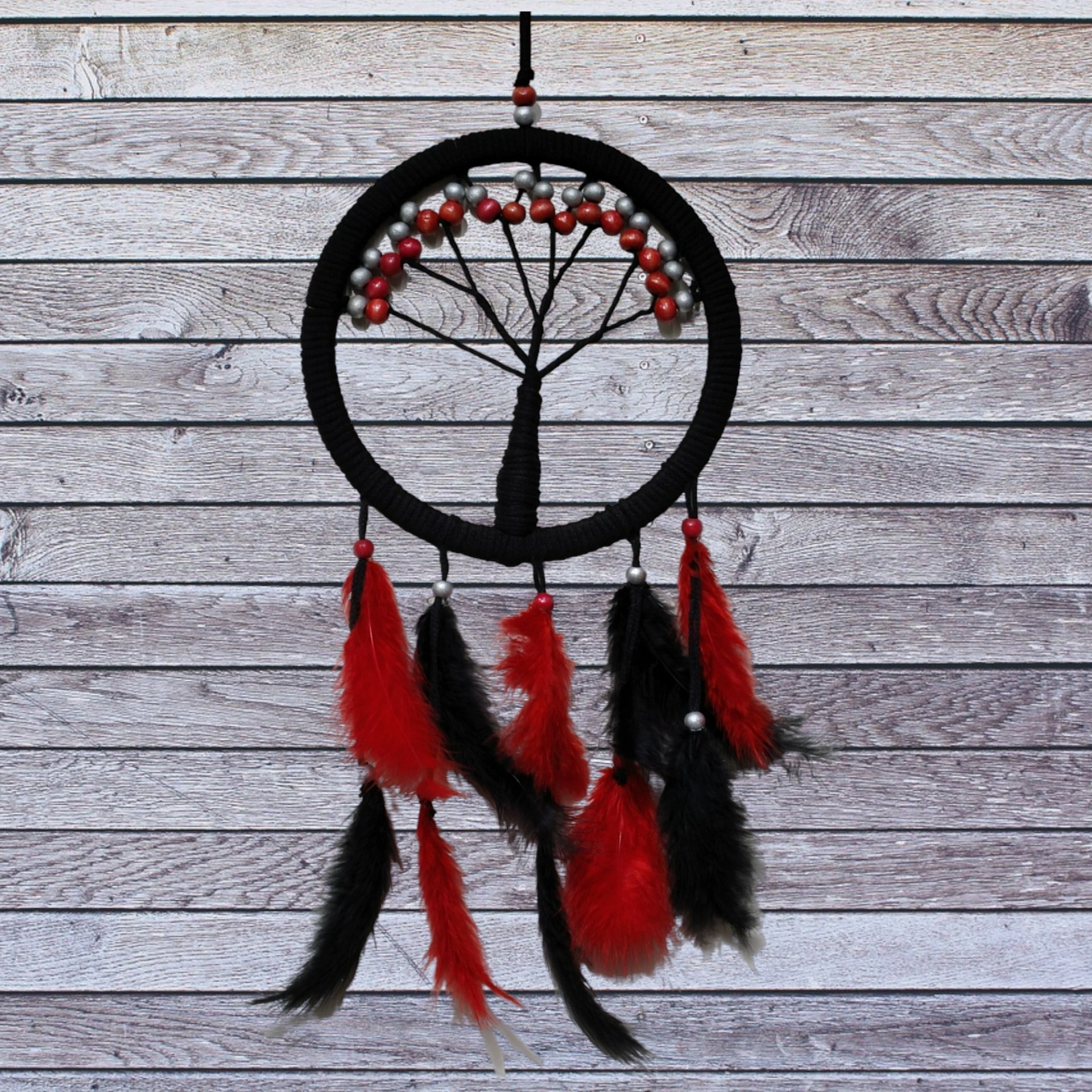 BUĞZ SİYAH KIRMIZI HAYAT AĞACI DREAM CATCHER BUĞZ SİYAH KIRMIZI HAYAT AĞACI DREAM CATCHER