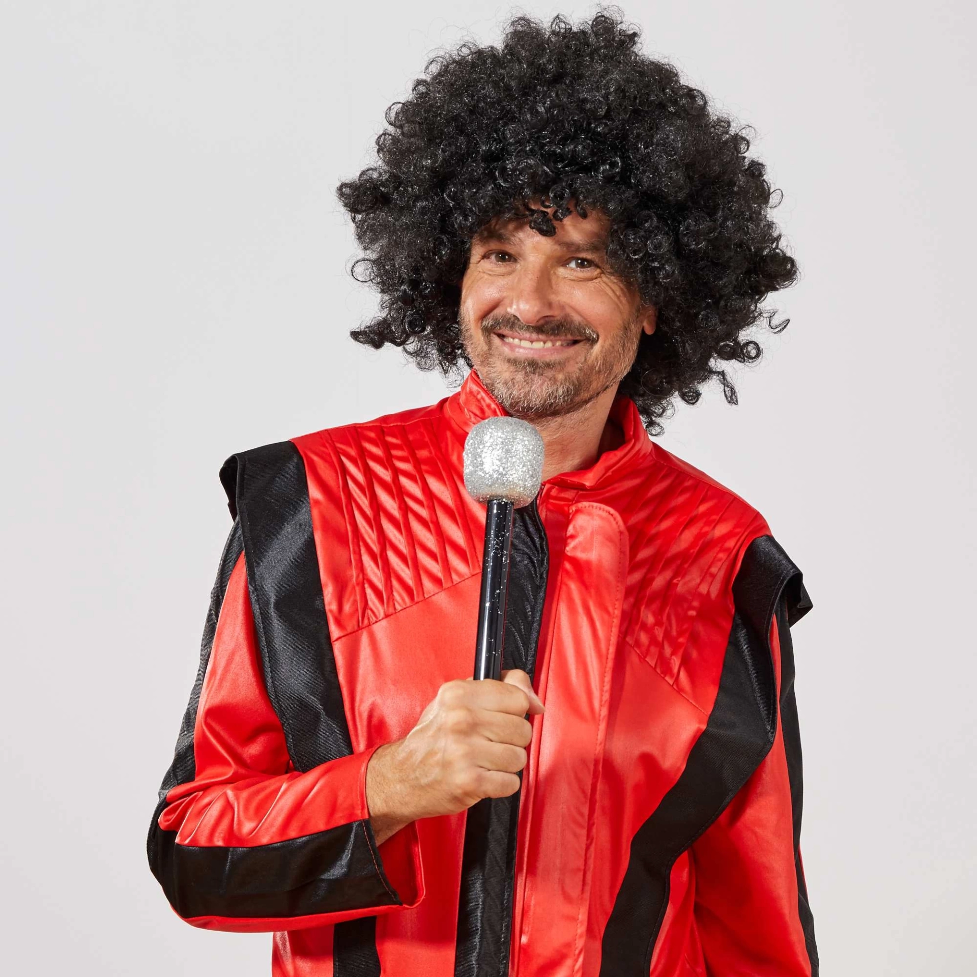 BUĞZ Siyah Renk Kıvırcık Afro Bonus Peruk