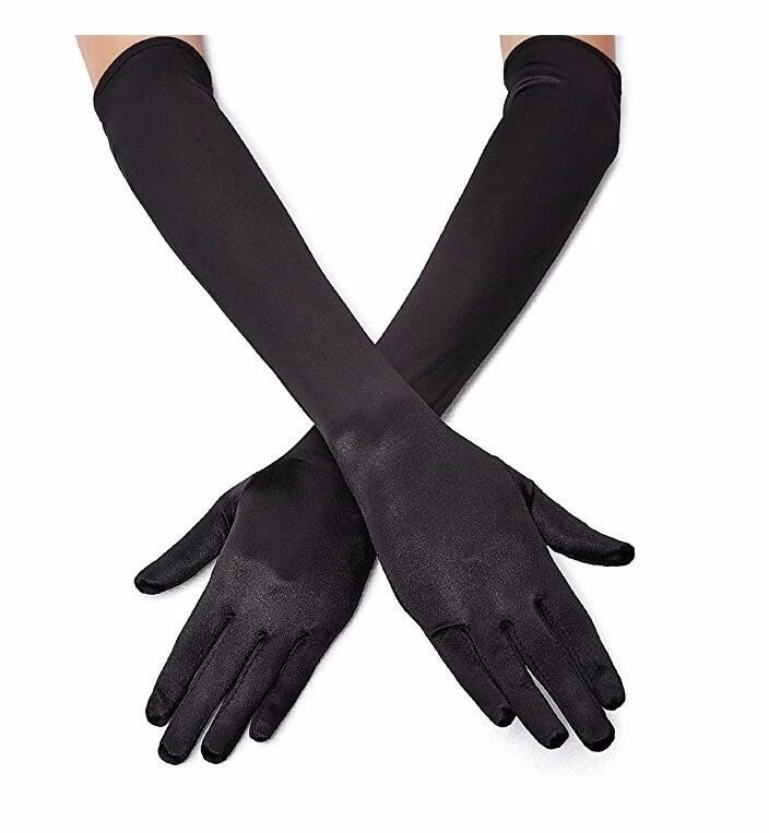 BUĞZ Siyah Renk Likralı Dirseğe Kadar Uzun Kumaş Eldiven 40 Cm BUĞZ Siyah Renk Likralı Dirseğe Kadar Uzun Kumaş Eldiven 40 Cm