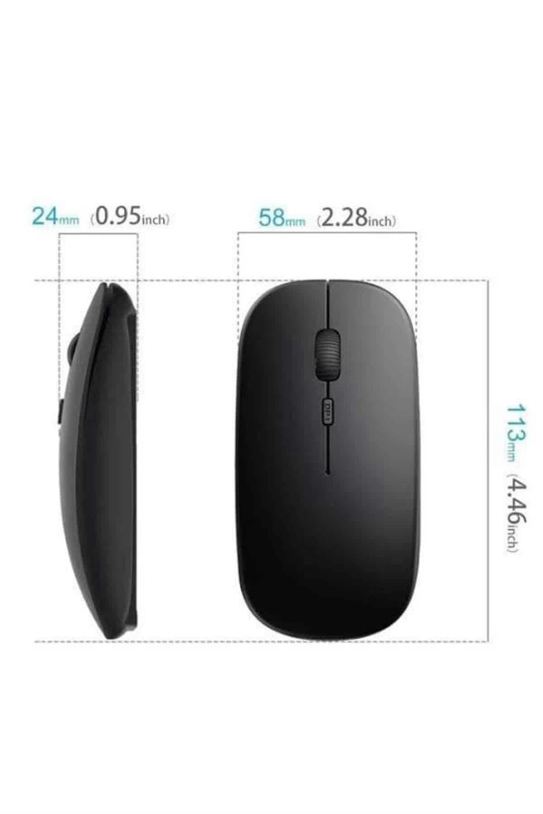 BUĞZ Siyah Wireless Kablosuz Sessiz Mouse Bluetooth Bağlantılı