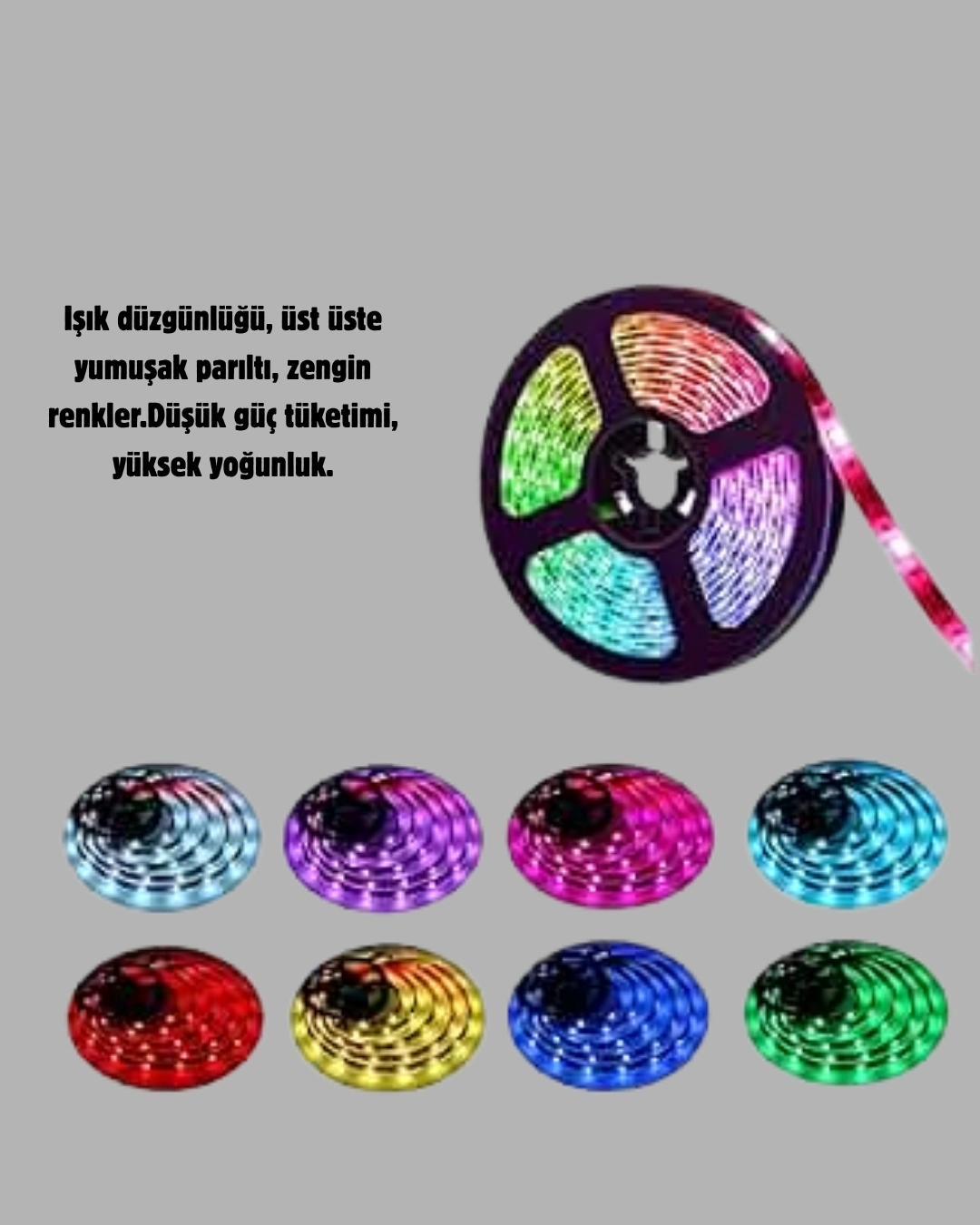 BUĞZ Smart Şerit LED Işık – Uzaktan Kumandalı, USB Girişli, Müzik Modlu
