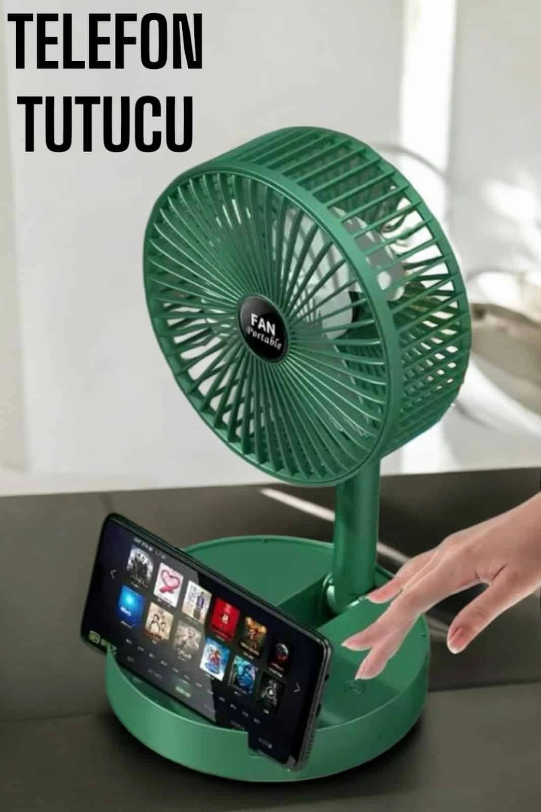 BUĞZ Soğutucu Vantilatör Telefon Standlı Mini Fan