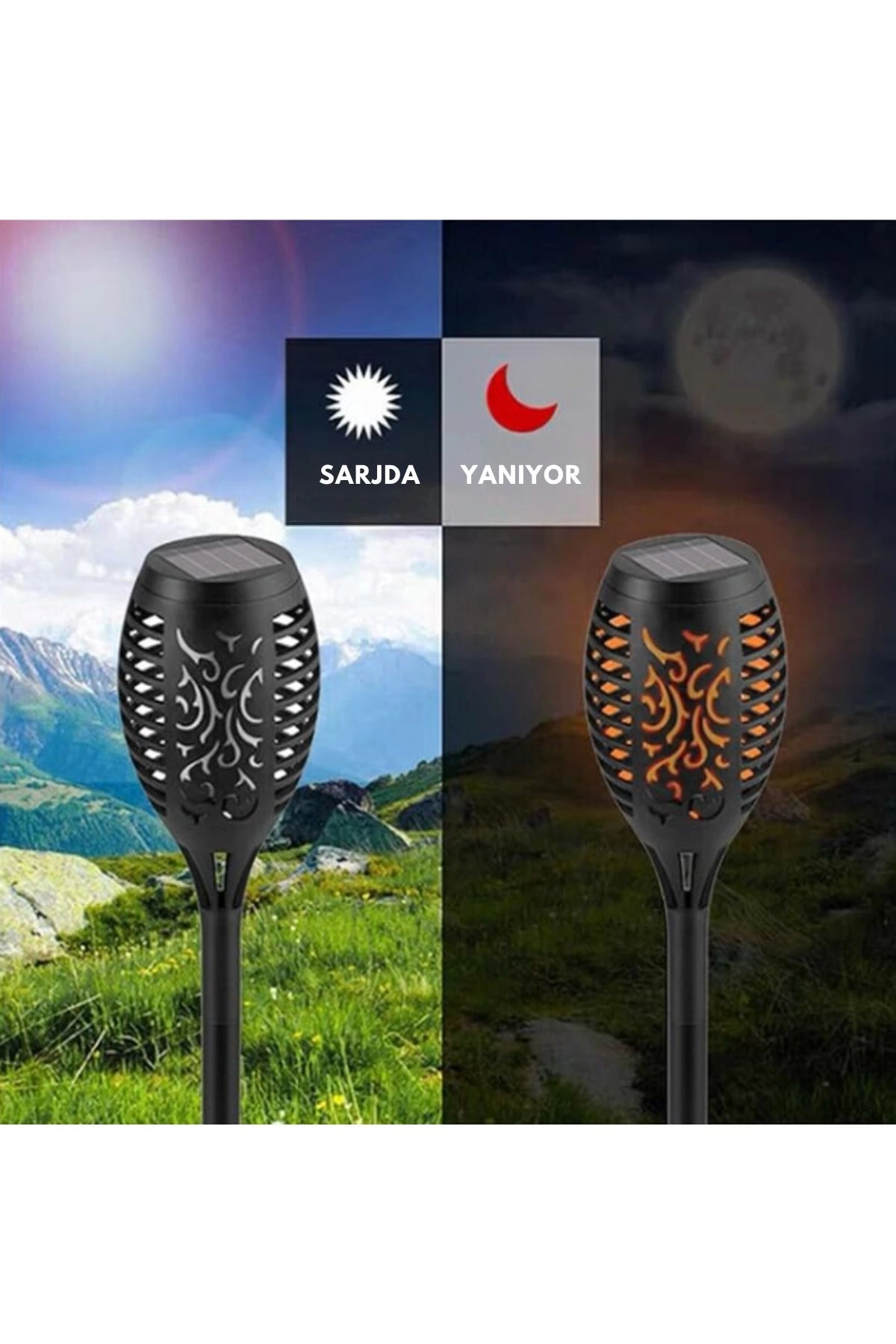 BUĞZ Solar Alev Efektli Bahçe Lambası BUĞZ Solar Alev Efektli Bahçe Lambası
