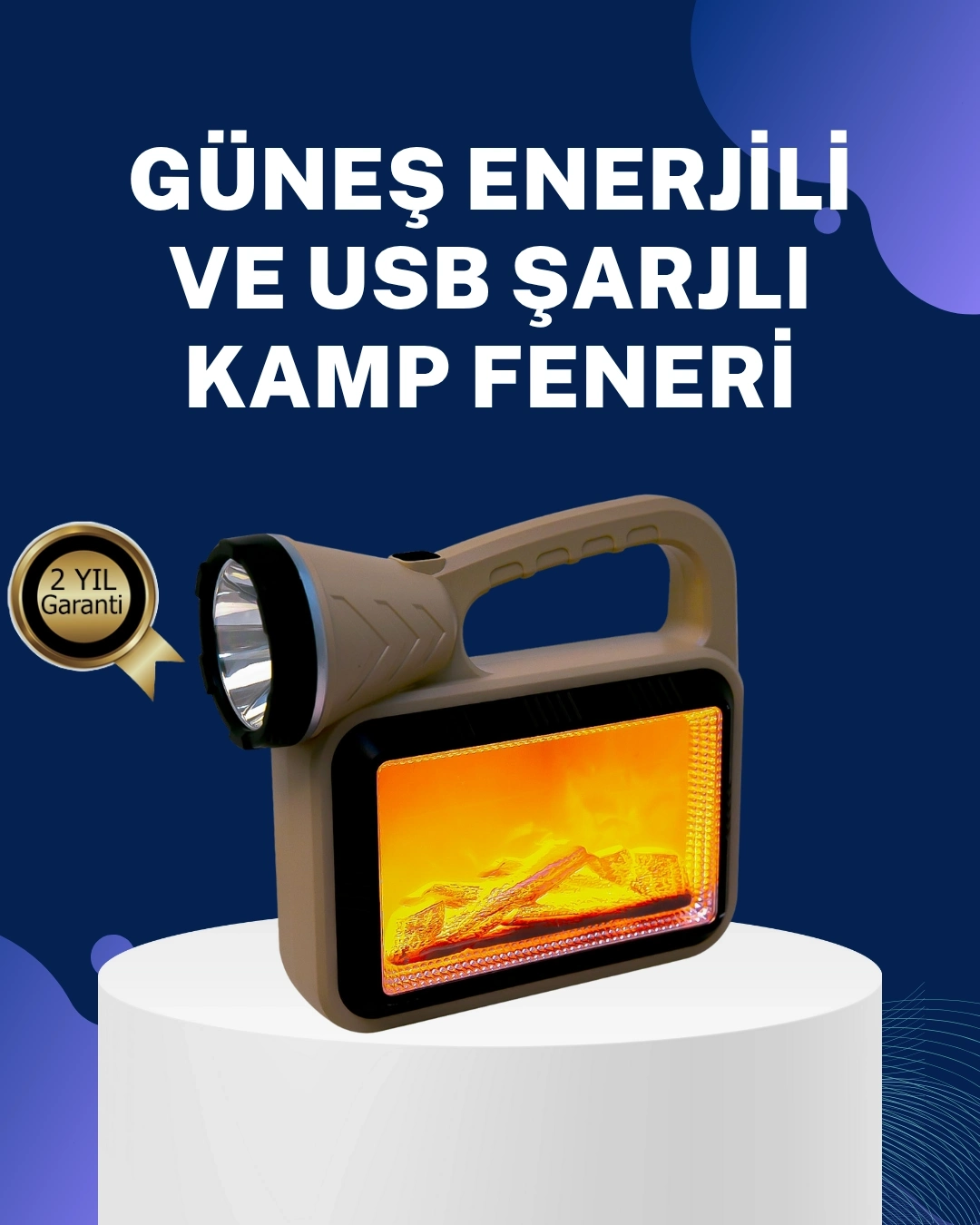 BUĞZ Solar Alev Lambası – Kamp, Bahçe ve Dış Mekan İçin