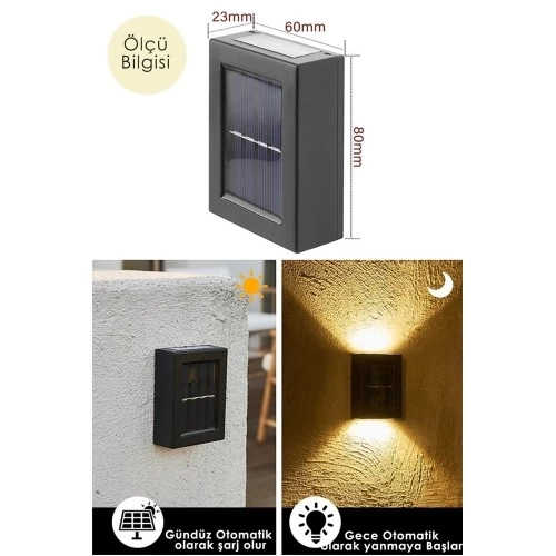 BUĞZ Solar Aplik Çift Taraflı Lamba