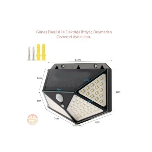 BUĞZ Solar Bahçe Aydınlatma Lambası 100 Led