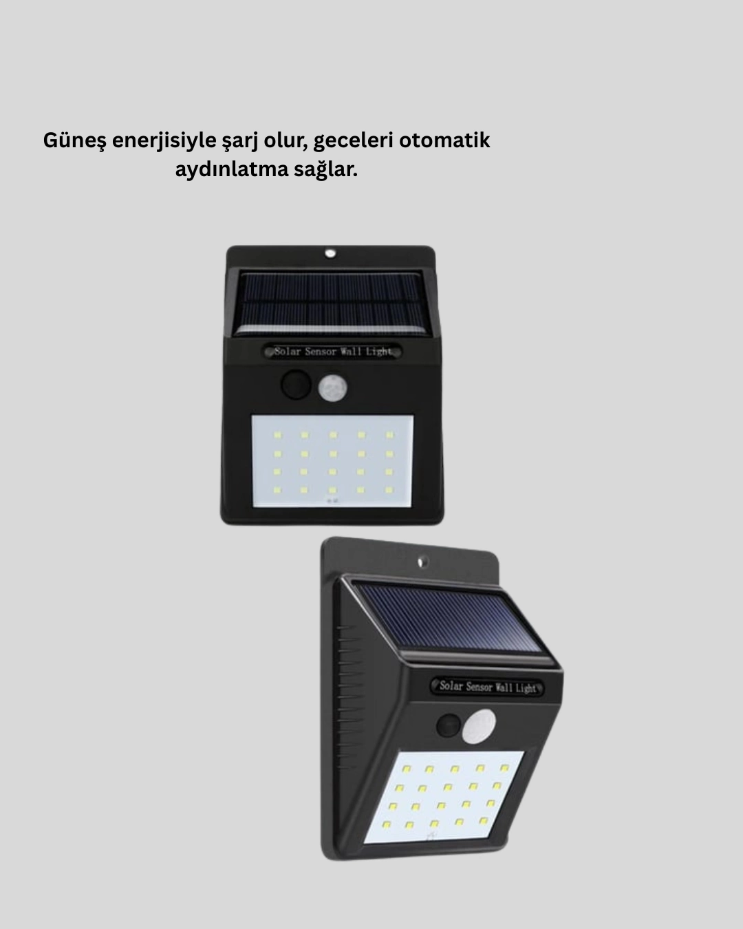 BUĞZ Solar Enerjili 20 LED Hareket Sensörlü Duvar Lambası