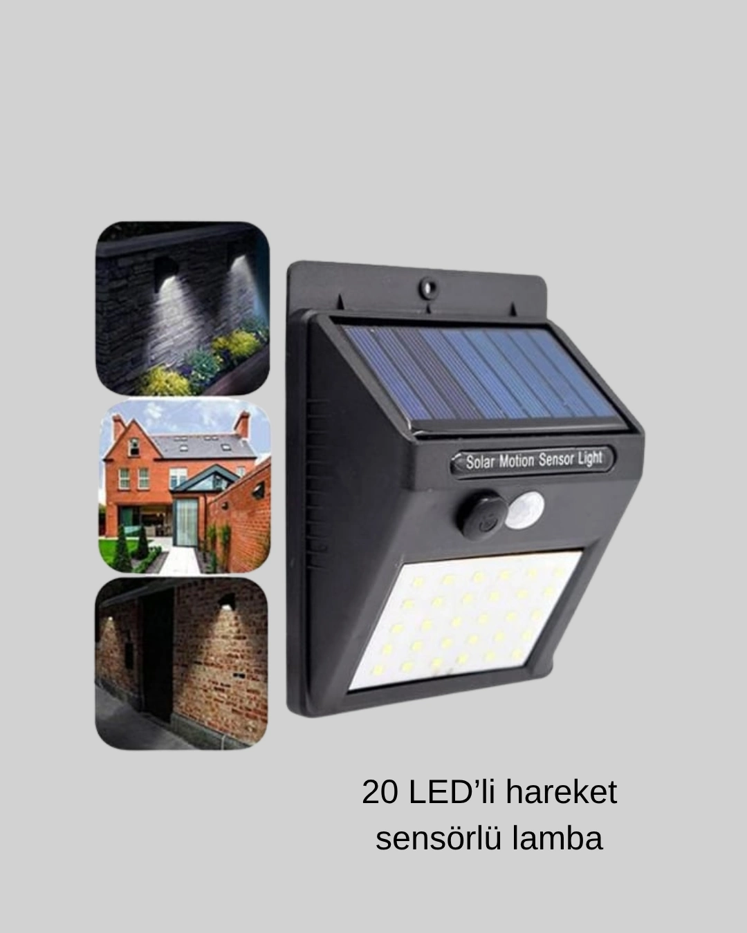 BUĞZ Solar Güçlü LED Dış Mekan Lambası – Güneş Enerjisiyle Şarj Olan Sensörlü Bahçe Işığı