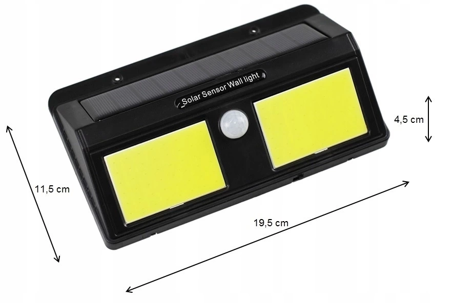 BUĞZ Solar Güneş Enerjili Sensörlü 96 Cob Led Aplik Duvar Tipi Led Lamba