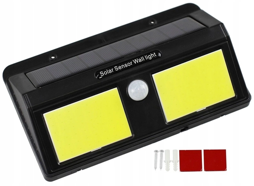 BUĞZ Solar Güneş Enerjili Sensörlü 96 Cob Led Aplik Duvar Tipi Led Lamba