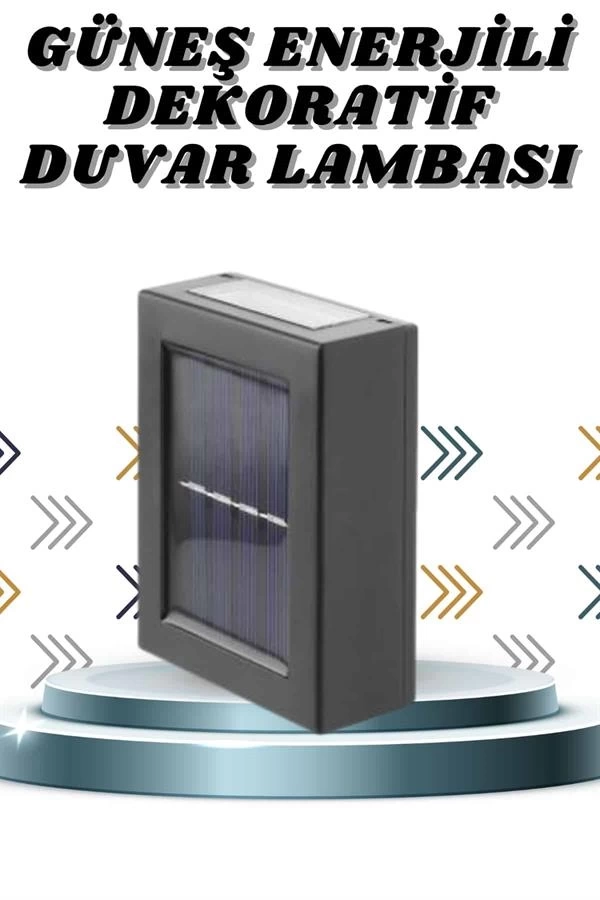 BUĞZ Solar Lamba Dekoratif Aplik Su Geçirmez Led Işıklı Duvar Lambası