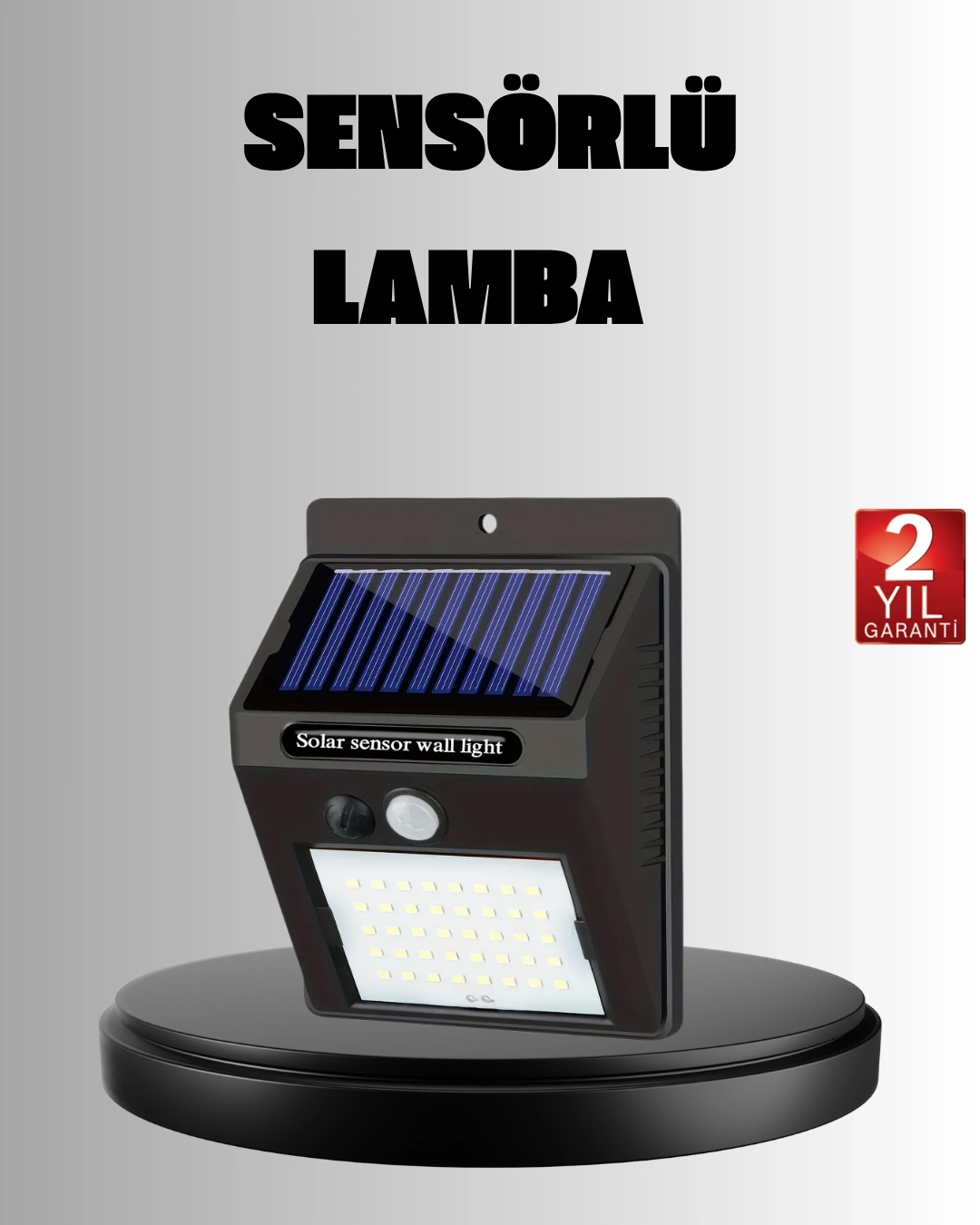 BUĞZ Solar LED Bahçe Aydınlatma – Hareket Sensörlü, Güneş Paneliyle Şarj Olan, IP65 Dayanıklı