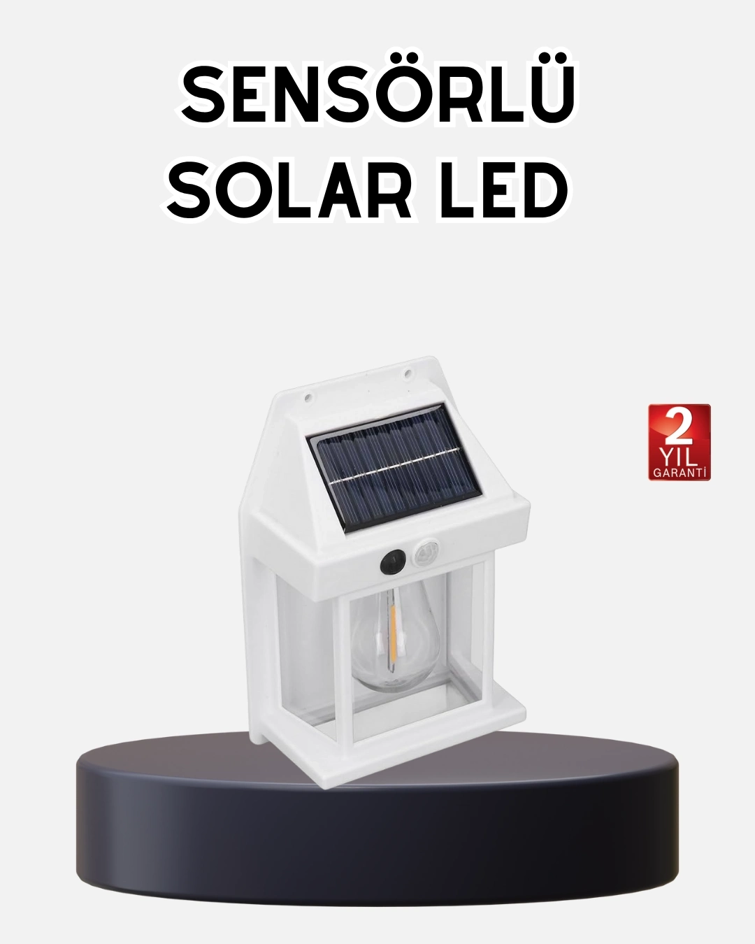 BUĞZ Solar Sensörlü Dış Mekan Lamba 3 Işık Modlu ve IP65 Dayanıklı