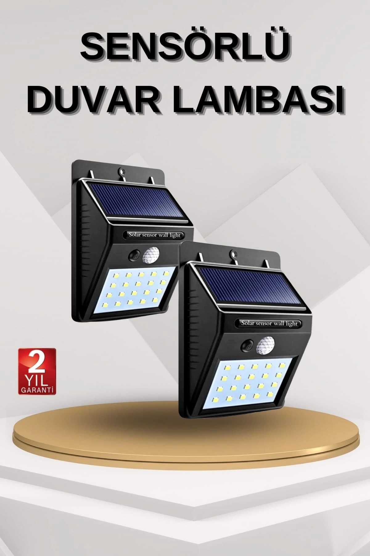 BUĞZ Solar Sensörlü Duvar Lambası Bahçe Lamba 20 Led Işık