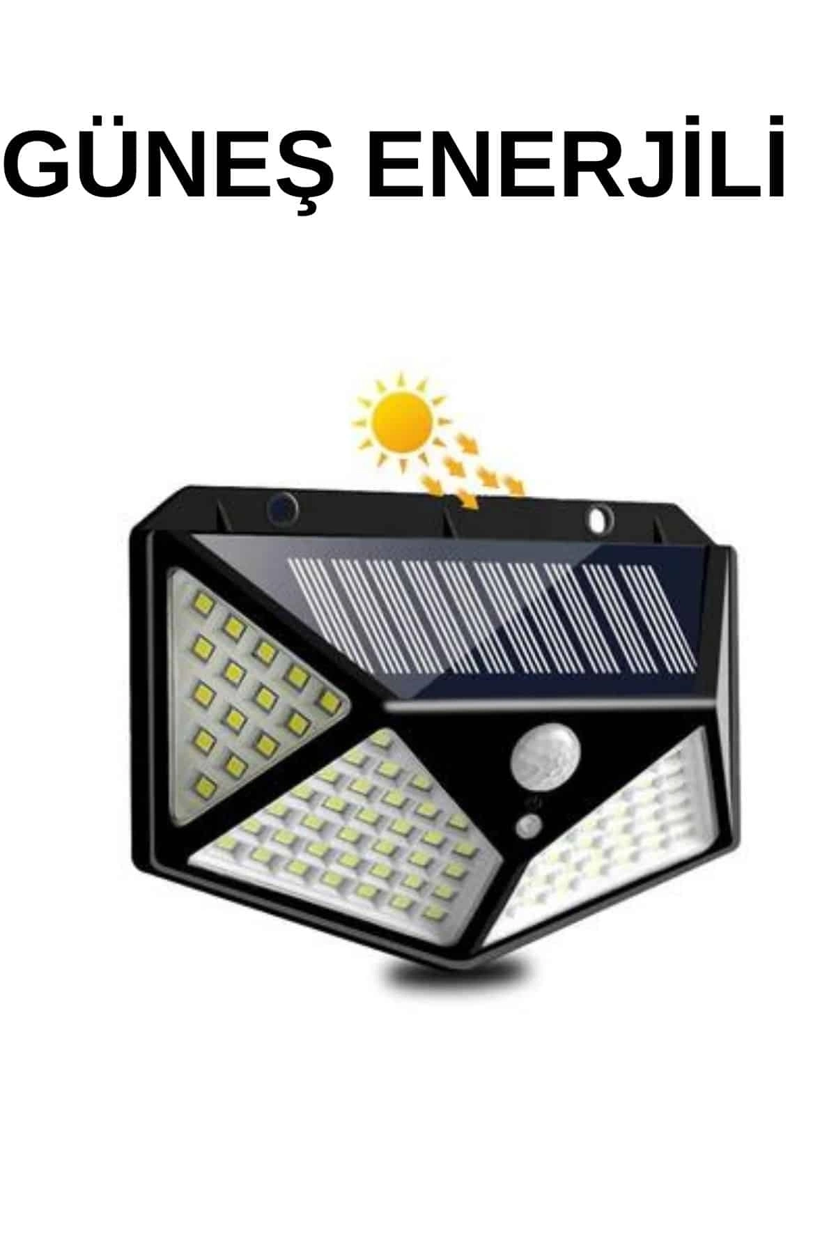 BUĞZ Solar Sensörlü Duvar Lambası Bahçe Lambaso Parlak Beyaz Işık Suya Dayanıklı