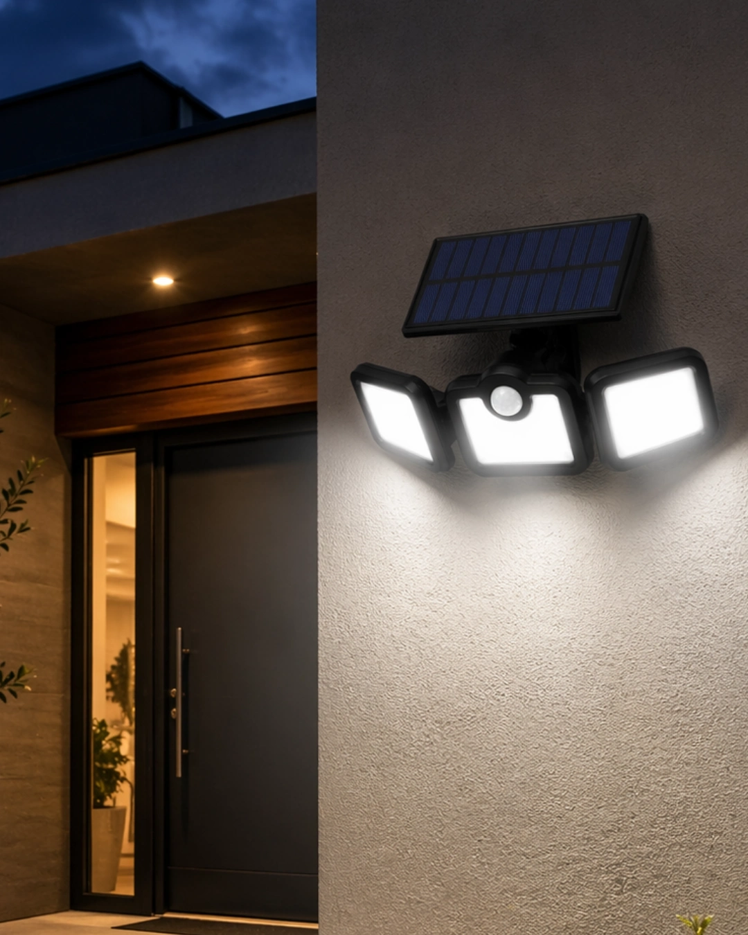 BUĞZ Solar Sensörlü LED Projektör Hareket Algılayıcılı Güneş Enerjili Bahçe Lambası Dış Mekan Aydınlatma