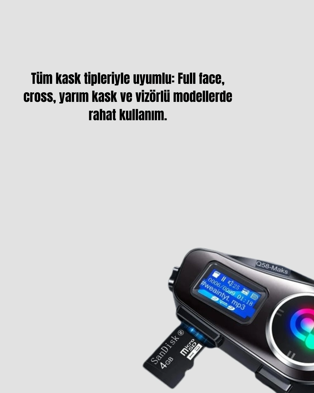 BUĞZ Su Geçirmez Bluetooth 5.3 Kask Kulaklığı 1000mAh Bataryalı