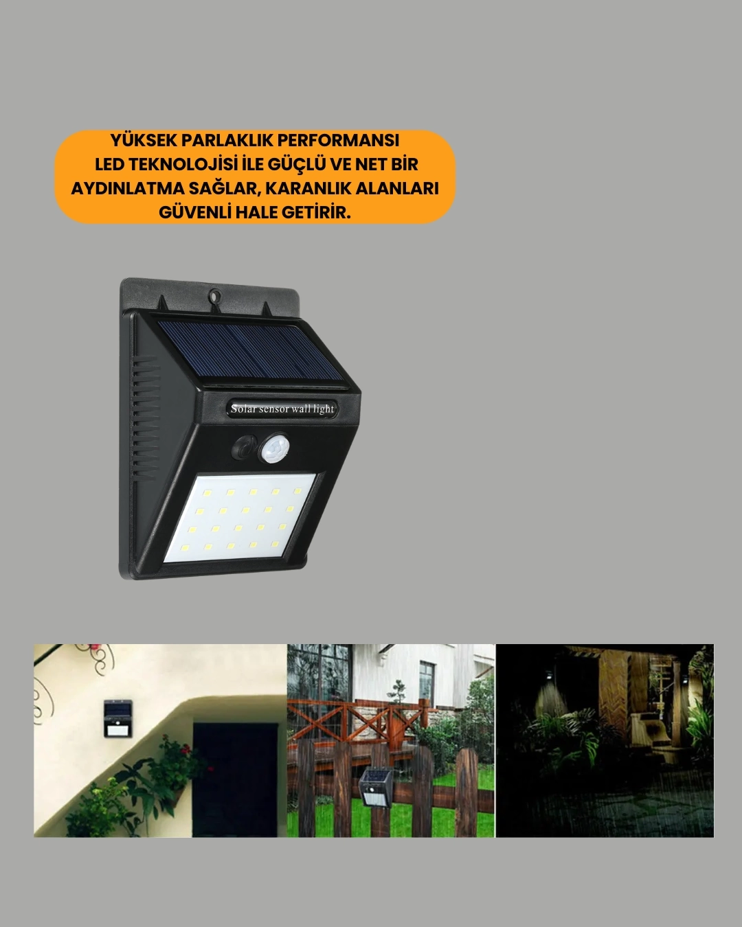 BUĞZ Su Geçirmez IP65 20 LED Solar Sensörlü Bahçe ve Veranda Aydınlatma BUĞZ Su Geçirmez IP65 20 LED Solar Sensörlü Bahçe ve Veranda Aydınlatma