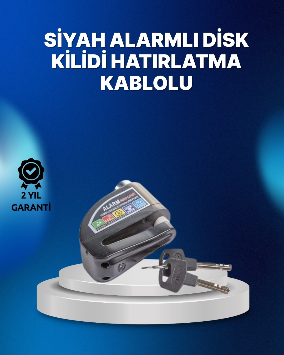 BUĞZ Suya Dayanıklı 110dB Alarmlı Çelik Disk Kilidi