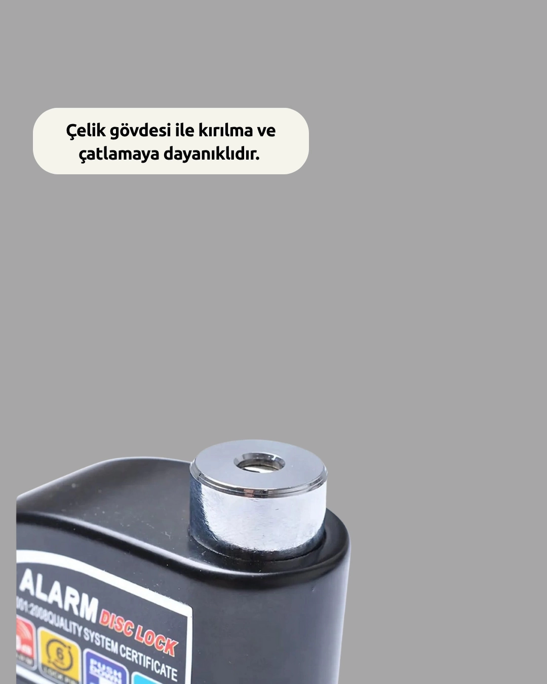 BUĞZ Suya Dayanıklı 110dB Alarmlı Çelik Disk Kilidi