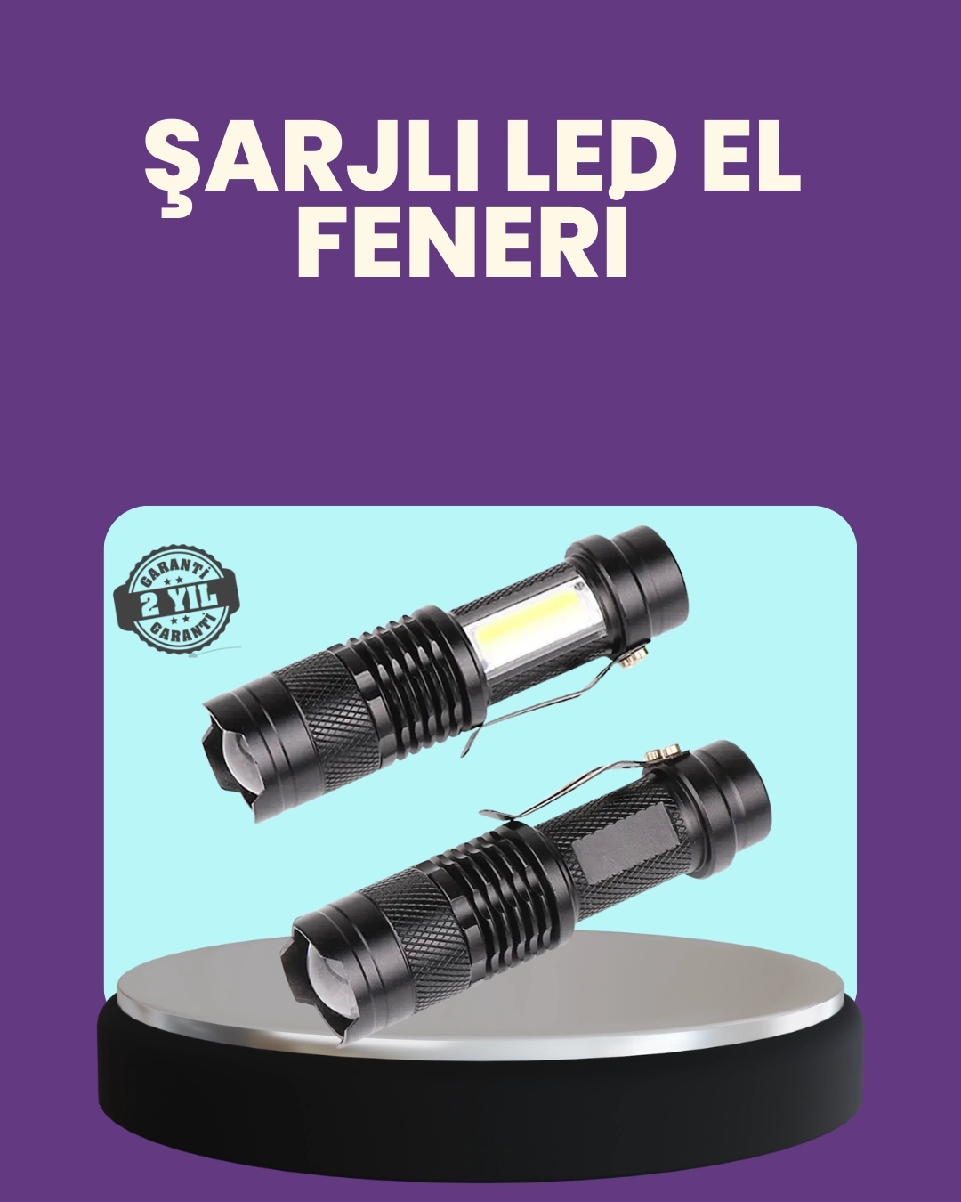 BUĞZ Suya Dayanıklı 4 Modlu Mini LED El Feneri