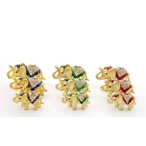 BUĞZ Swarovski Taşlı 3'lü Fil Figürü Model 1 BUĞZ Swarovski Taşlı 3'lü Fil Figürü Model 1