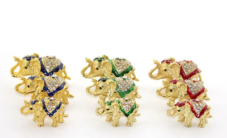 BUĞZ SWAROVSKİ TAŞLI 3'LÜ FİL FİGÜRÜ MODEL 1
