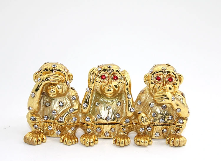 BUĞZ SWAROVSKİ TAŞLI 3'LÜ MAYMUN SETİ