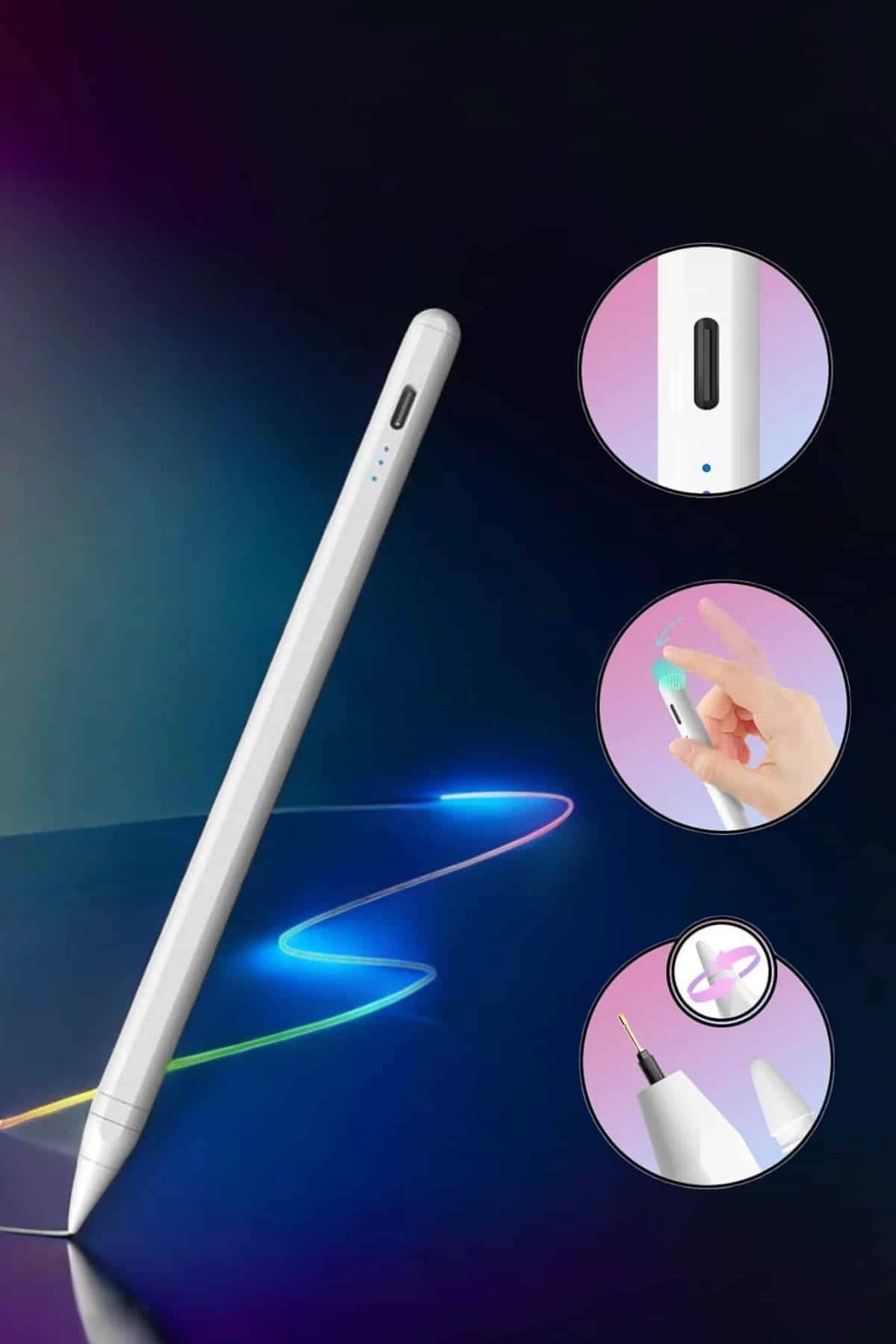 BUĞZ Tablet Kalemi Stylus Pen Dokunmatik Kalem Android Ve İOS Uyumlu Şarjlı