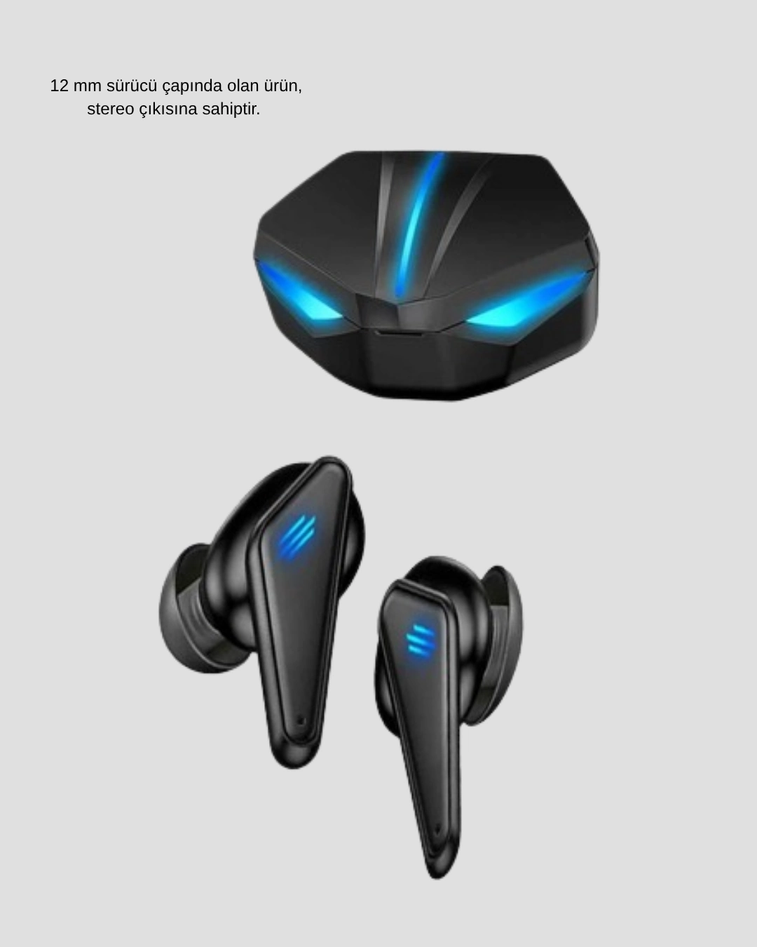 BUĞZ Tam Kablosuz Oyuncu Kulaklığı 5.0 Bluetooth LED Kontrollü