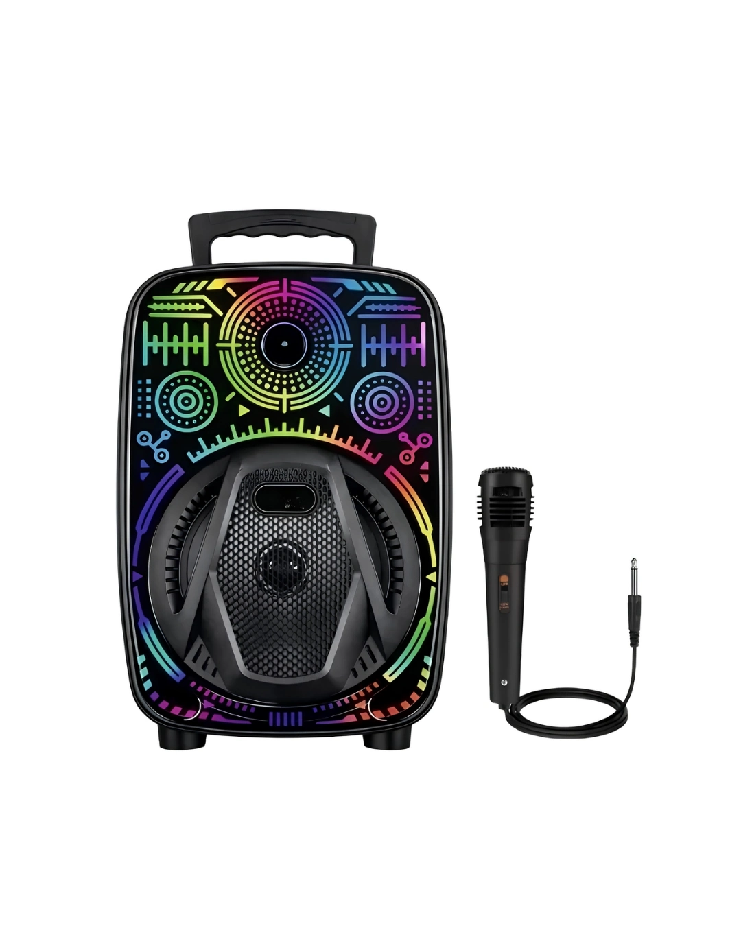 BUĞZ Taşınabilir Bluetooth Speaker Mikrofonlu RGB Işıklı Karaoke Ses Sistemi