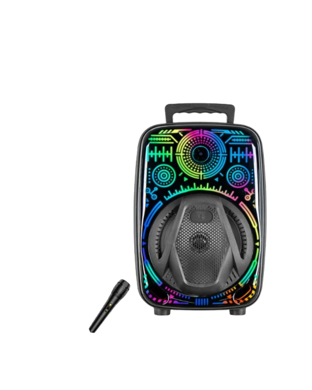 BUĞZ Taşınabilir Bluetooth Speaker Mikrofonlu RGB Işıklı Karaoke Ses Sistemi