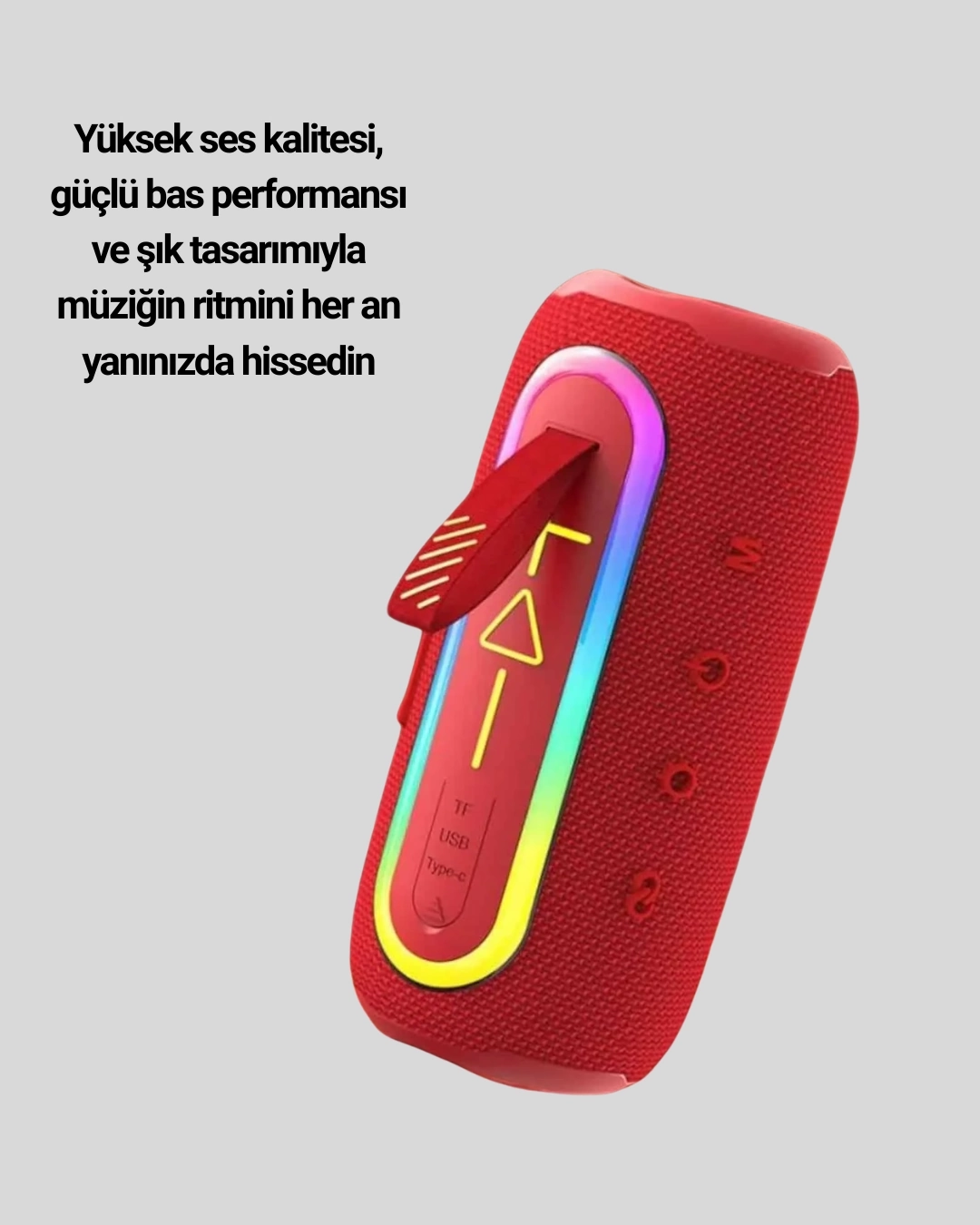 BUĞZ Taşınabilir Şarjlı Bluetooth Hoparlör Güçlü Bas