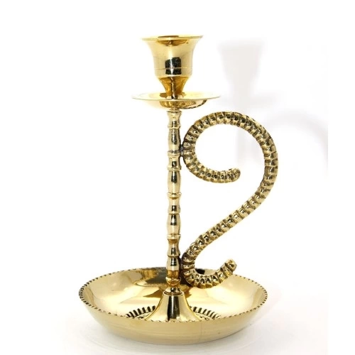 BUĞZ Tekli Pirinç Şamdan Model 1