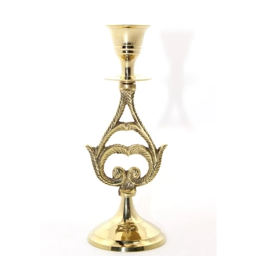 BUĞZ Tekli Pirinç Şamdan Model 6