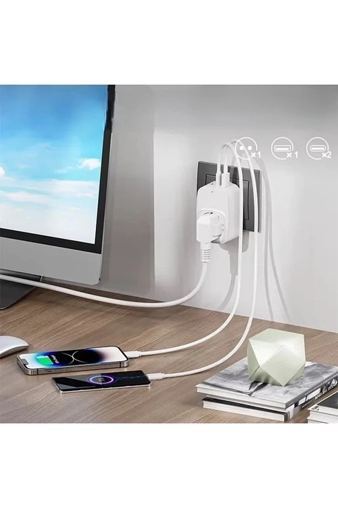 BUĞZ Tekli Yüksek Voltaj Korumalı Duvar Prizi 2x Type-c 1x Usb Çıkışlı Priz Grup Priz Çoğaltıcı Siyah BUĞZ Tekli Yüksek Voltaj Korumalı Duvar Prizi 2x Type-c 1x Usb Çıkışlı Priz Grup Priz Çoğaltıcı Siyah