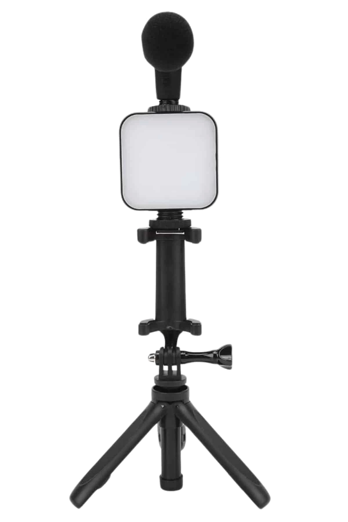 BUĞZ Telefon Tutucu Mini Mikrofonlu Tripod Vlog Çekim Video