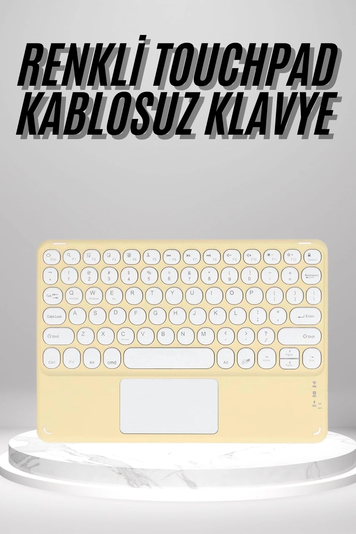 BUĞZ Touchpad Uyumlu Bluetooth Klavye Slim Kablosuz Wifi Q Klavye