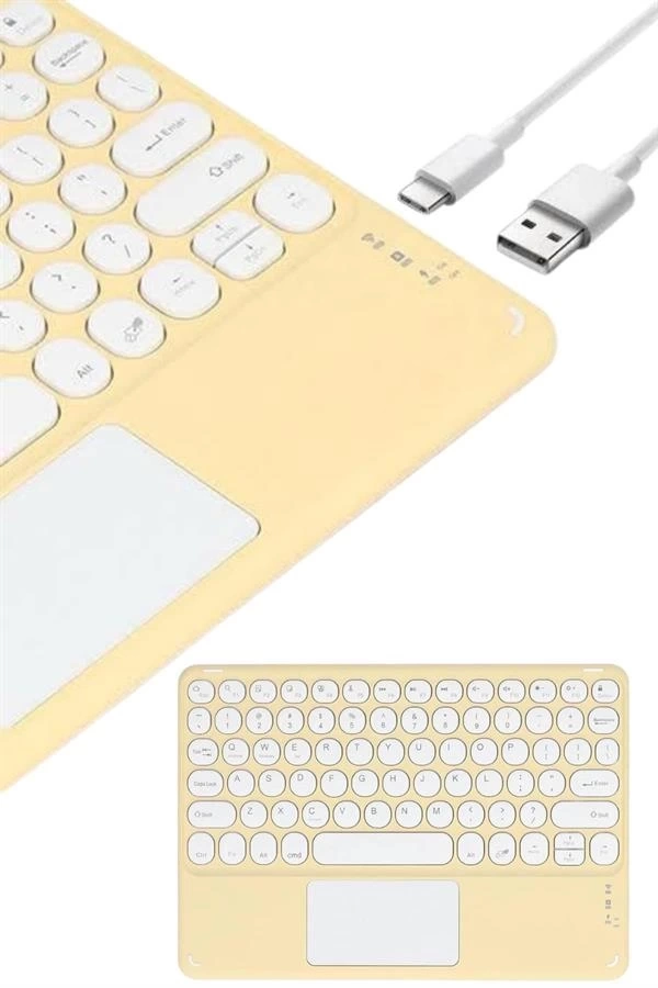 BUĞZ Touchpad Uyumlu Bluetooth Klavye Slim Kablosuz Wifi Q Klavye