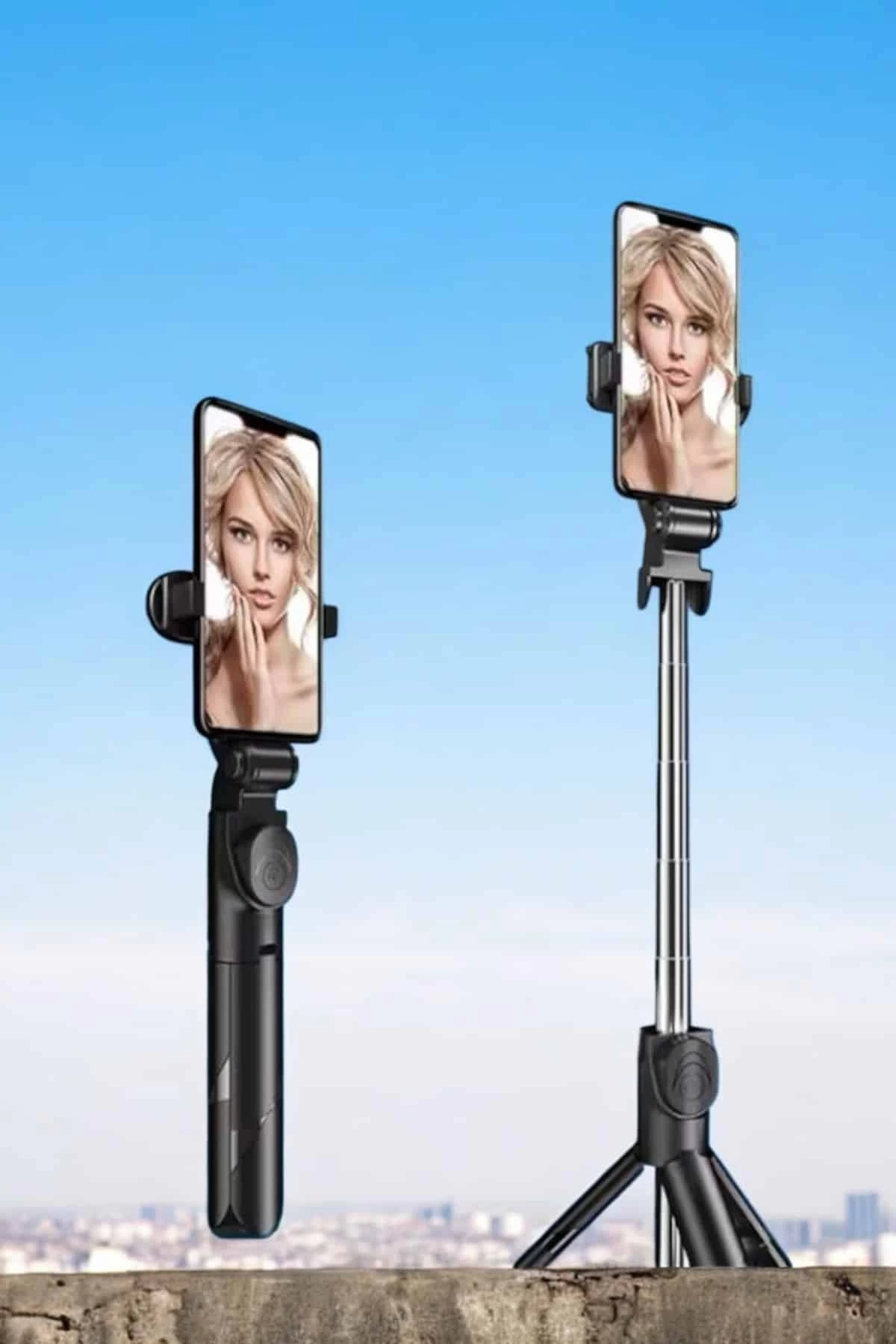 BUĞZ Tripod Kablosuz Bluetooth Bağlantılı Selfie Çubuğu 360 Derece Dönebilen