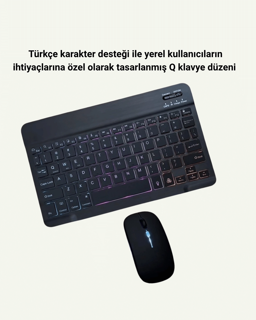 BUĞZ Türkçe Q Klavye Düzenli RGB Kablosuz Klavye Mouse Set