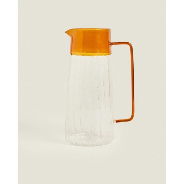 BUĞZ Turuncu Detaylı Cam Sürahi 1600 ml