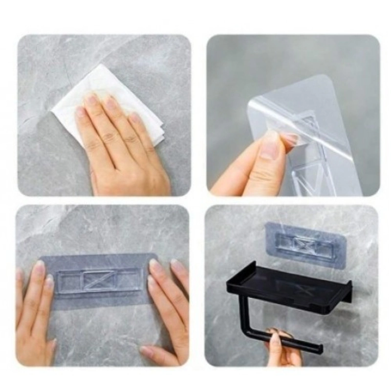 BUĞZ Tuvalet Kağıdı Askılığı - Raflı ve Yapışkanlı - Matkapsız Banyo Aksesuarı